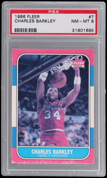 1986 Fleer Charles Barkley PSA 8