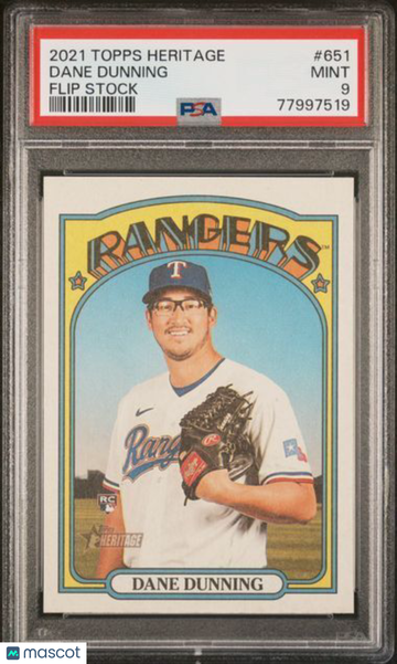 2021 Topps Heritage Dane Dunning #651 Flip Stock PSA 10