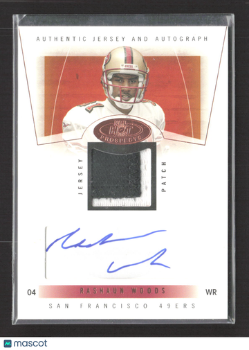 2004 Fleer Hot Prospects Rashaun Woods #90 Authentic Jersey and Autograph Patch Auto