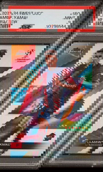 2023-24 Topps Finest UEFA UCC Lamine Yamal Refractor Rookie RC #50 PSA 9