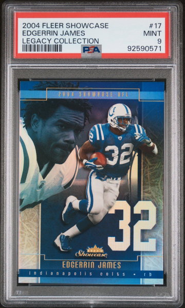 2004 FLEER EDGERRIN JAMES SHOWCASE LEGACY COLLECTION #17 PSA 9 FT.A1.03