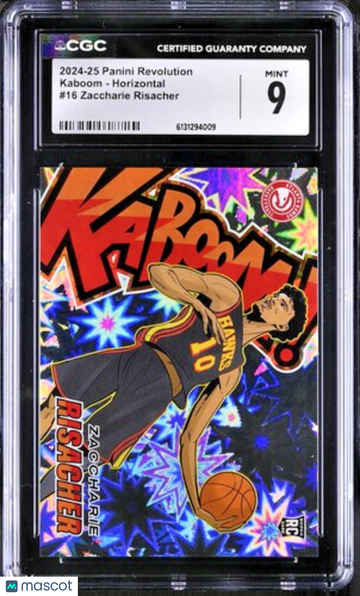 2024-25 Panini Revolution Zaccharie Risacher #16 KaboomHorizontal Short Print Insert 10 9 Panini Authentic