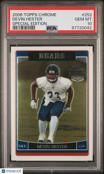 2006 Topps Chrome Devin Hester #252 Special Edition Rookie PSA 10