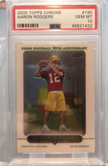 2005 Topps chrome aaron rodgers psa10