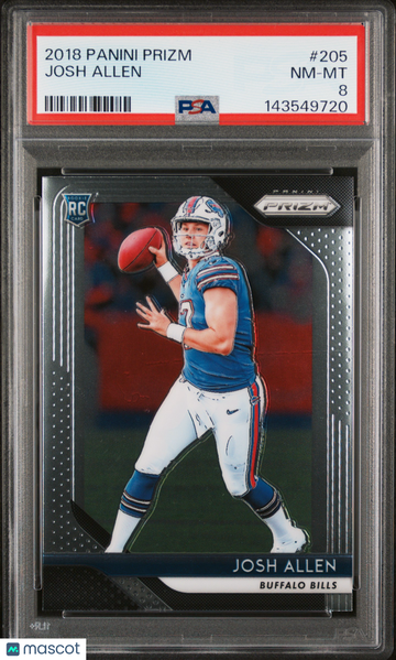 2018 Panini Prizm Josh Allen #205 Rookie RC PSA 8