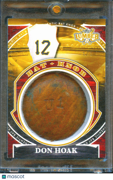 2025 Leaf Lumber Bat Knob Don Hoak #BK-39 Game-Used Bat Authentic Bat Knob