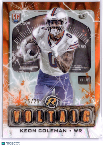2025 Topps Voltaic Keon Coleman #V-11 Orange /25 RC