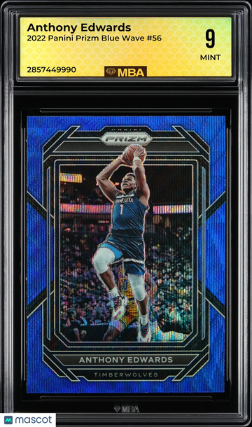 2022 Panini Prizm Anthony Edwards #56 Blue Wave MBA 9