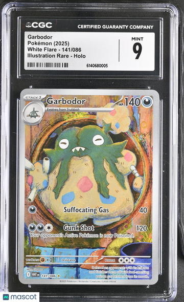 2025 Pokemon White Flare Garbodor Holo Illustration Rare Illustration Rare CGC 9 #141/086