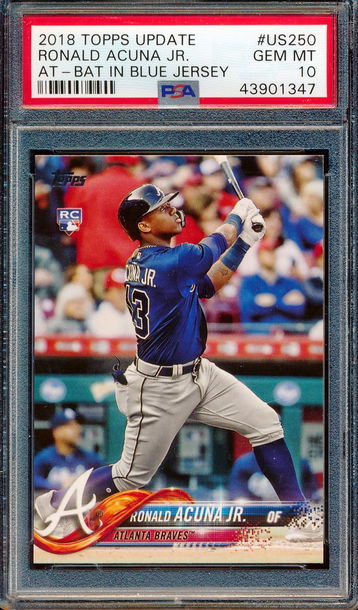 2018 Topps Update #US250 Ronald Acuna Jr RC PSA 10 1347