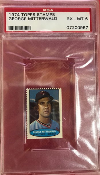 1974 Topps Stamps George Mitterwald PSA Ex-Mt 6