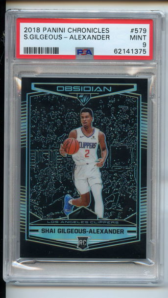 RC Shai Gilgeous-Alexander Obsidian Rookie PSA 9 #579 Preview 2018 Prizm Mint