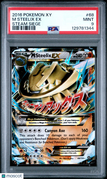 2016 Pokemon Xy Steam Siege M Steelix EX Steam Siege PSA 9 #68