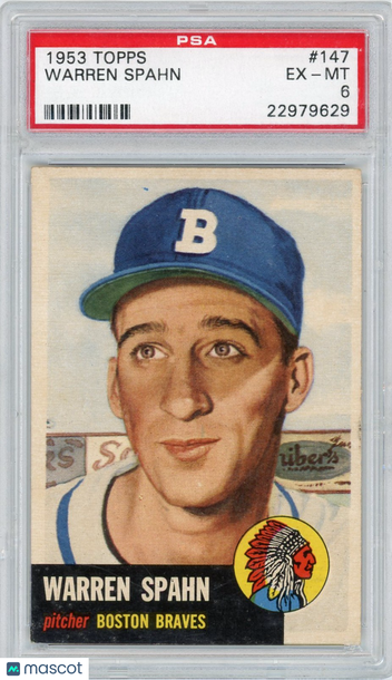 1953 Topps Warren Spahn #147 PSA 6