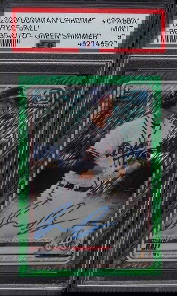 2020 Bowman Chrome Green Shimmer Bryce Ball ROOKIE RC AUTO /99 PSA 9 MINT