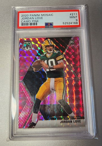 2020 Panini Mosaic #211 Jordan Love Rookie RC Camo Pink PSA 9
