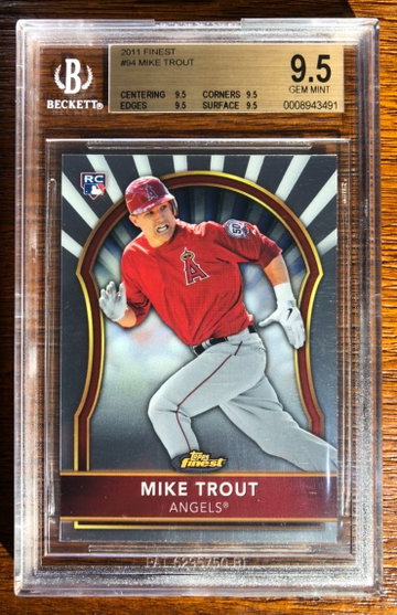 MIKE TROUT 2011 Topps Finest BGS 9.5 True Gem RC 94