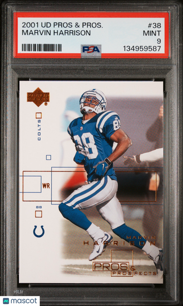2001 Upper Deck Pros & Prospects Marvin Harrison #38 PSA 9