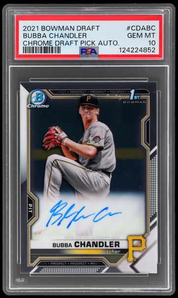 2021 Bowman Draft Bubba Chandler Chrome Draft Pick Autograph PSA 10