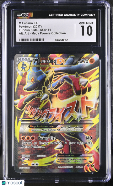 2017 Pokemon Furious Fists M Lucario EX Mega Powers Collection CGC 10 #55a/111