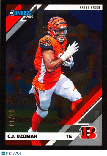C.J. Uzomah 2019 Donruss Press Proof Donruss Cincinnati Bengals