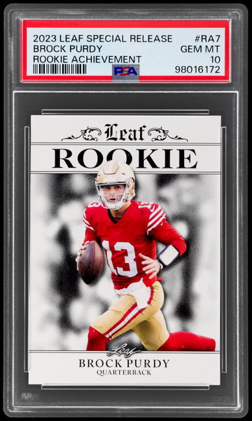 2023 Leaf Special Release Brock Purdy Rookie Achievement PSA 10