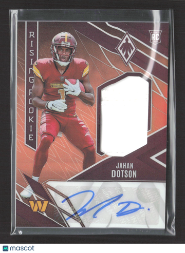2022 Panini Phoenix Rising Rookie Materials Signatures Jahan Dotson #RMS-JD 45/99 RC Memorabilia Auto