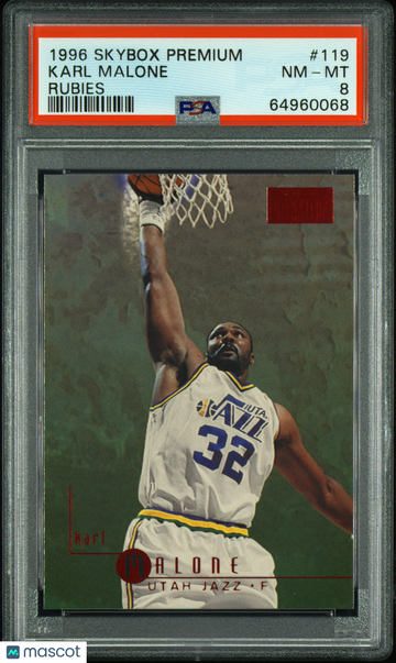 1996 Skybox Premium Karl Malone #119 Rubies PSA 8