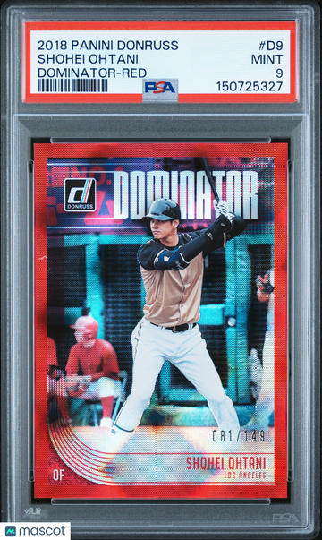 2018 Panini Donruss Dominator Shohei Ohtani #D9 Red /149 PSA 9