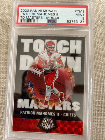 2020 Panini Mosaic Patrick Mahomes TD Masters Mosaic Silver PSA 9