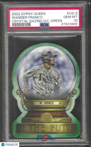 2022 Topps Gypsy Queen Crystal Gazing Die-Cut Wander Franco #CG-2 Green PSA 10