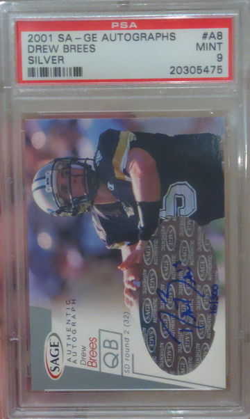 2001 SAGE Autographs SILVER Drew Brees #A8  16/300