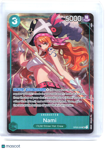 One Piece Promotion Cards Nami Holo Super Rare #OP02-036
