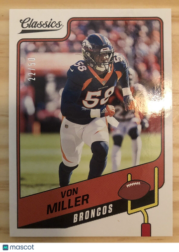 Von Miller 2021 Panini Classics #88 Green Back Parallel #22/50 Denver Broncos