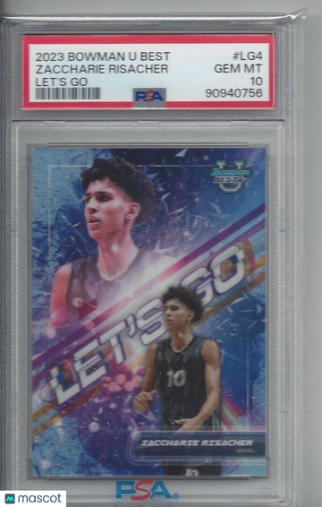 2023 Bowman University Best Let's Go Zaccharie Risacher #LG4 PSA 10