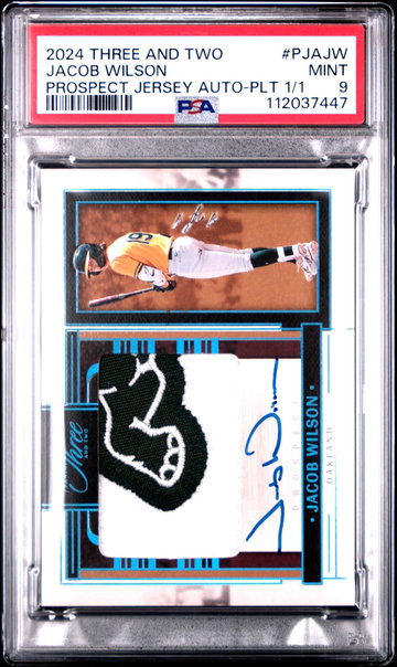 2024 Panini Three and Two Prospect Jersey Autographs Platinum Jacob Wilson #PJA-JW /1 1/1 PSA 9