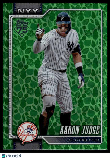 2026 Topps Aaron Judge #1 Holiday Green Leaf Foil