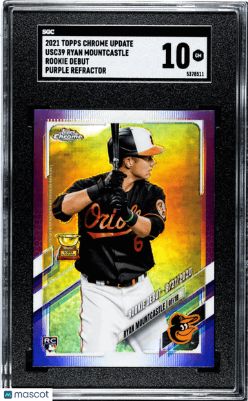 2021 Topps Chrome Update Ryan Mountcastle #USC39 Rookie Debut Purple Refractor SGC 10