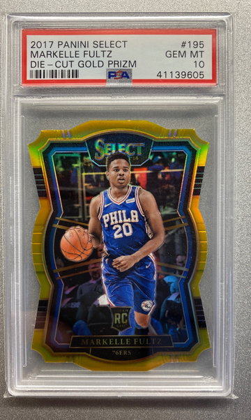 MARKELLE FULTZ 2017 SELECT GOLD DIE CUT ROOKIE CARD PSA 10 GEM MINT 