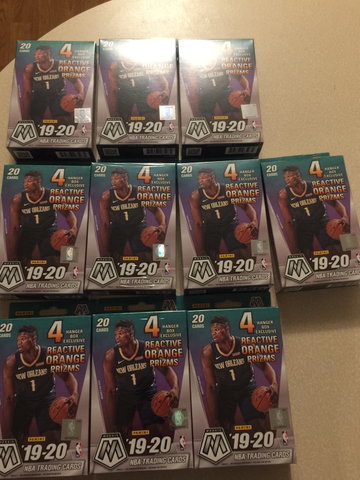 2019-20 mosaic basketball Walmart hanger (10) box lot