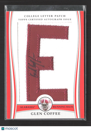 2009 Topps College Letter Patch Glen Coffee #LAP-GC /115 Topps Certified Autograph Issue College Letter Patch