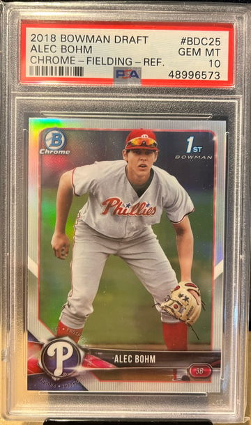 Alec Bohm 2018 Bowman Chrome Draft Refractor PSA 10
