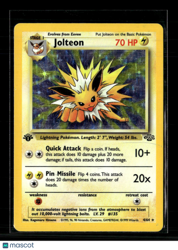 1999 Jungle Jolteon Holo Rare 1st Edition #4/64