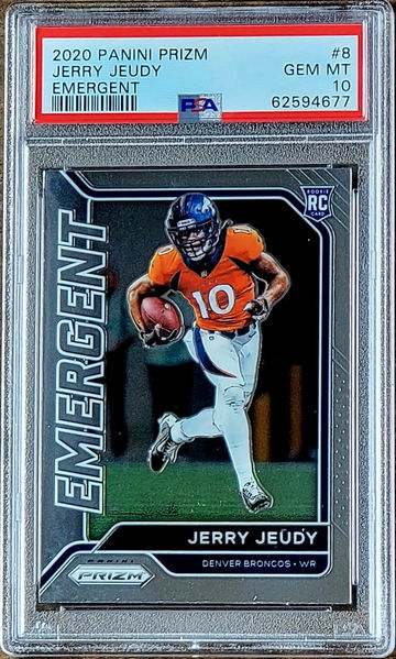 2020 JERRY JEUDY Panini Prizm Emergent PSA 10 Rookie RC #8