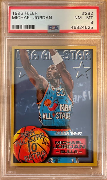 Michael Jordan GOAT 1996 Fleer #282 PSA 8 NM-MT