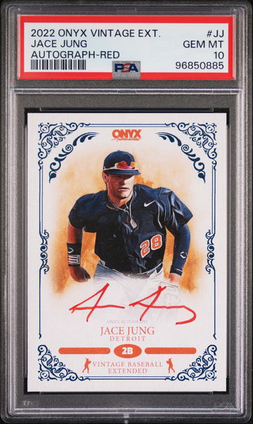 2022 Onyx Vintage Ext Red Jace Jung #VAJJ Auto /25 PSA 10
