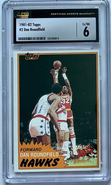 1981 - 82 TOPPS BASKETBALL  #2 DAN ROUNDFIELD CSG 6 EX NM New Style Label WOW💥