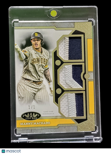 2024 Topps Tier One Manny Machado #T1R-MMA /1 Triple Patch Relic Card Game-Used Memorabilia
