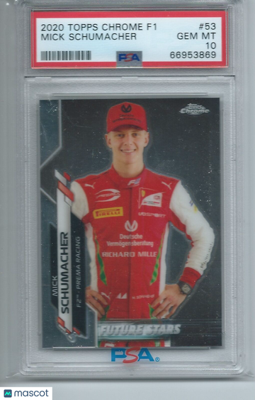 2020 Topps Chrome Formula 1 Mick Schumacher #53 PSA 10