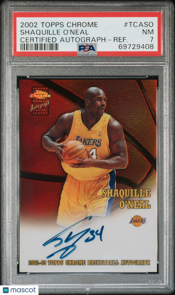 2002 Topps Chrome Certified Autograph Shaquille O'Neal #TCASO Refractor PSA 7